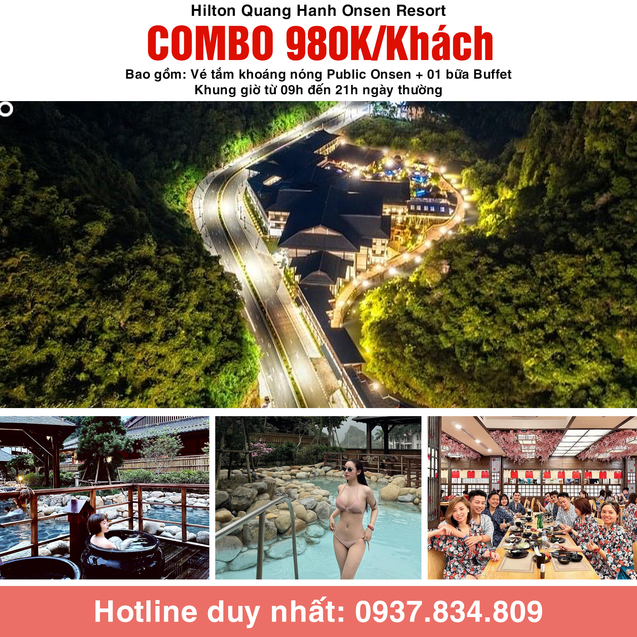 Combo Hilton Quang Hanh Onsen Resort 980K Combo Hilton Quang Hanh Onsen Resort